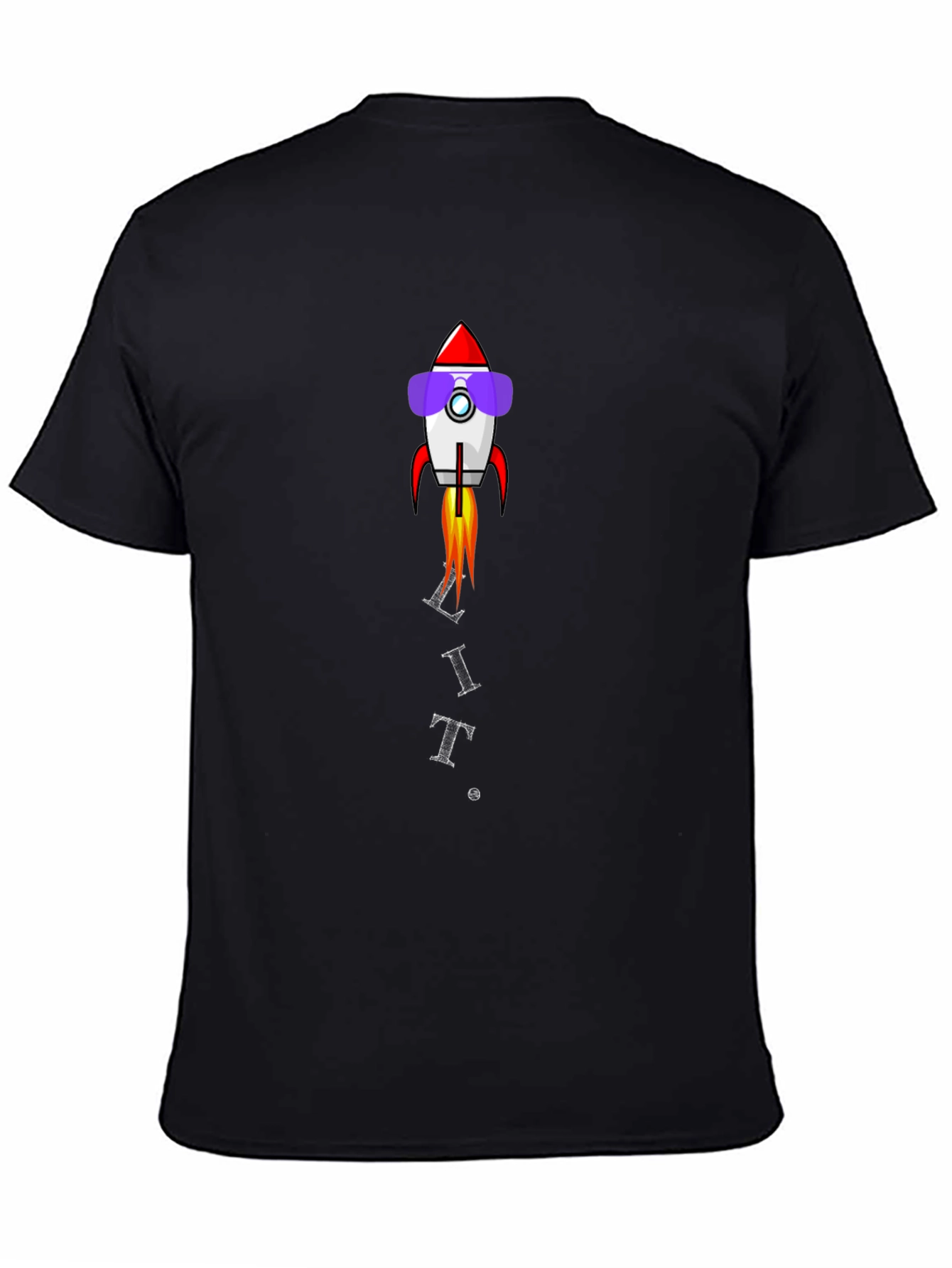 Rocket Sunglasses Graphic Black T-Shirt