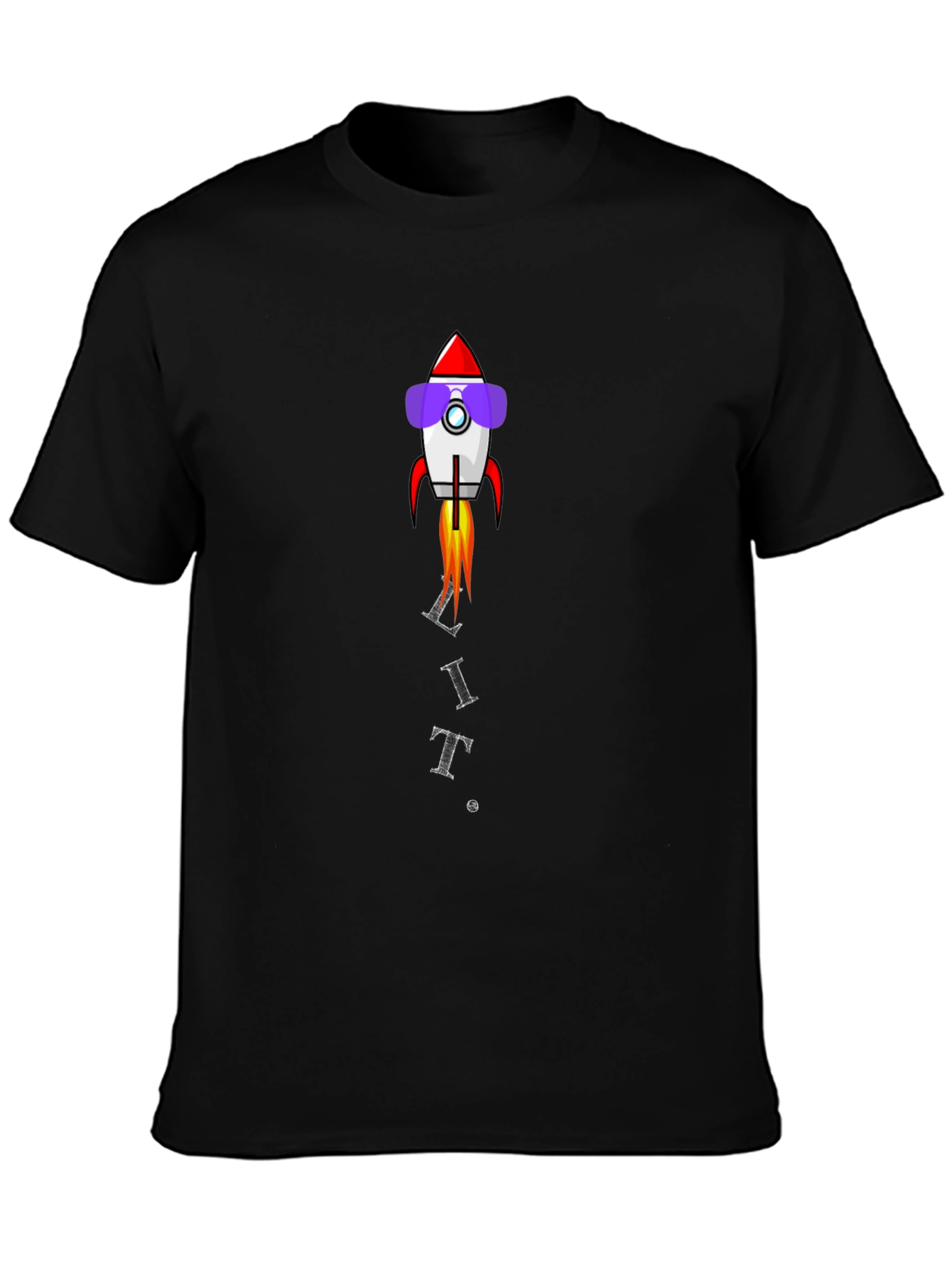 Rocket Sunglasses Graphic Black T-Shirt
