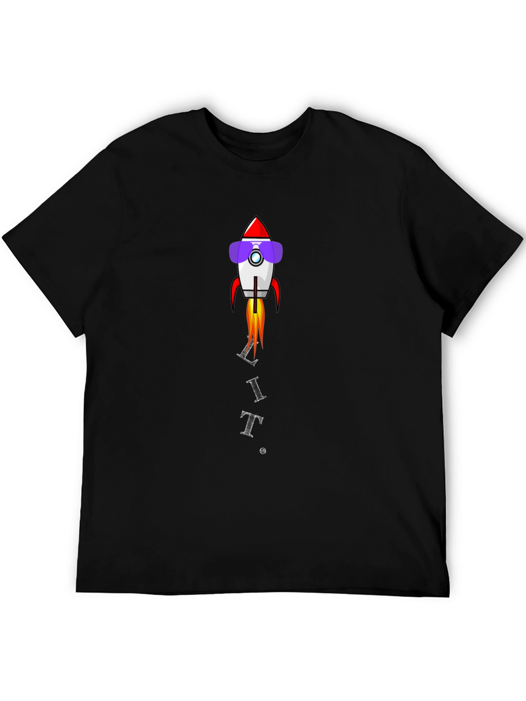 Rocket Sunglasses Graphic Black T-Shirt