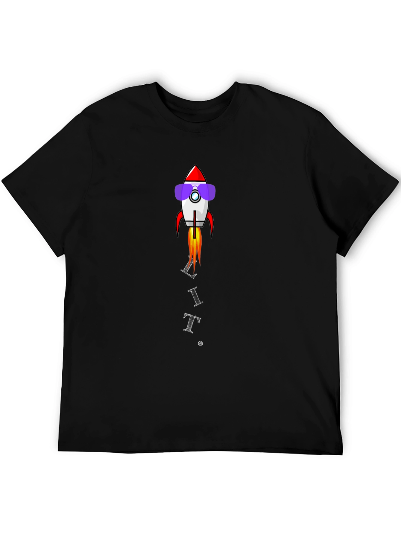 Rocket Sunglasses Graphic Black T-Shirt