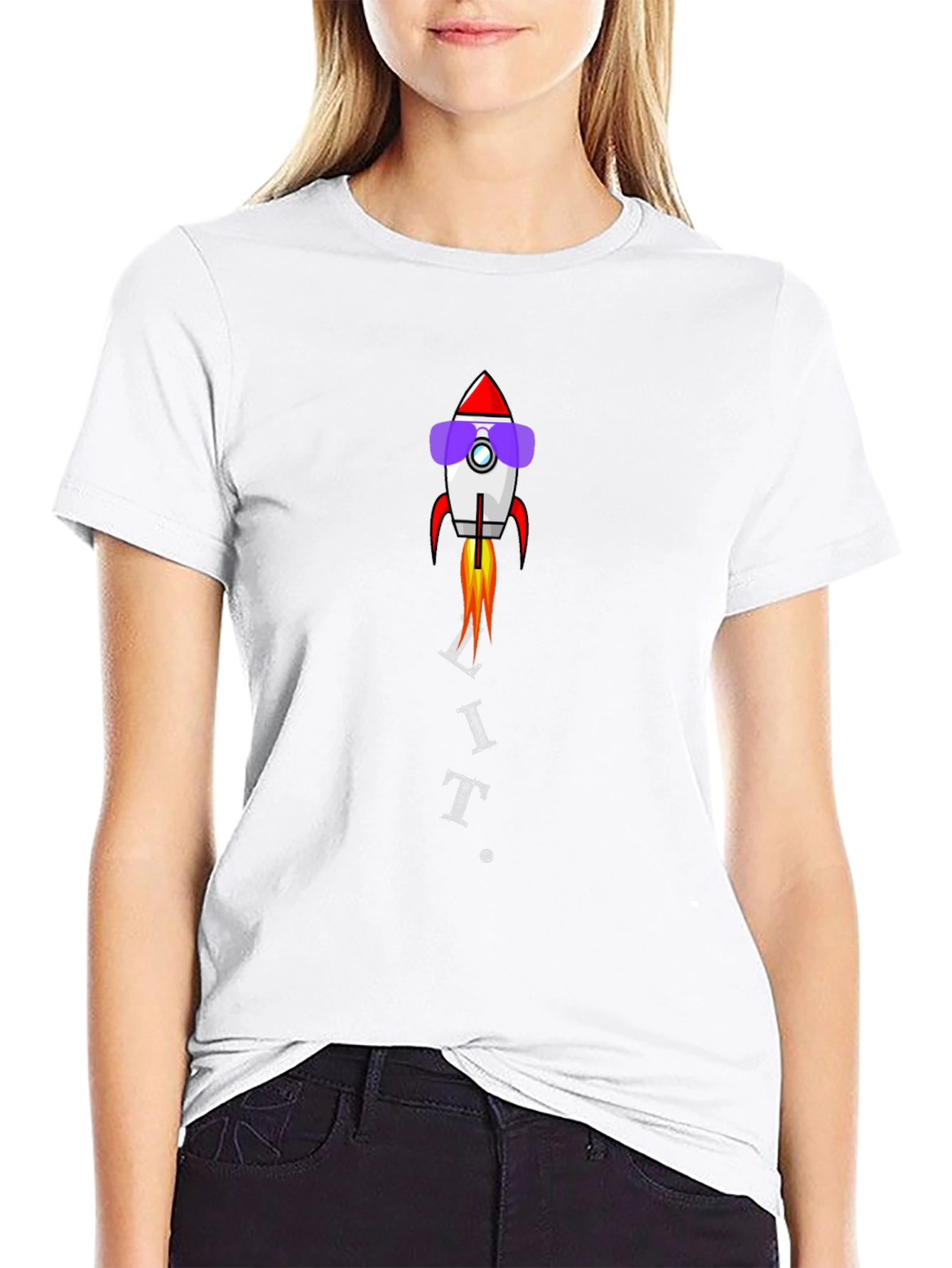 Rocket Sunglasses Graphic Black T-Shirt