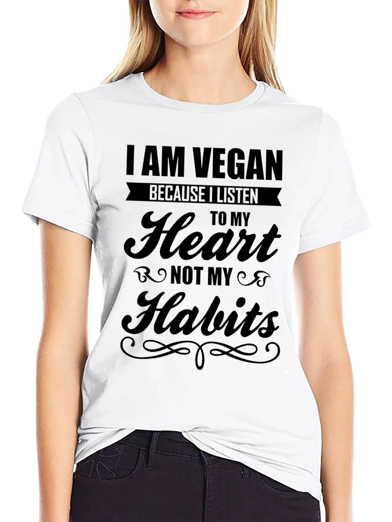 I Am Vegan T-Shirt: Heart Not Habits