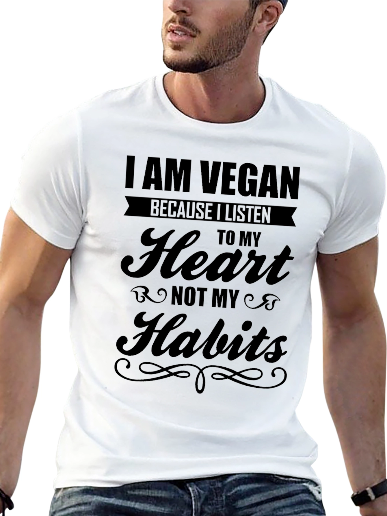 I Am Vegan T-Shirt: Heart Not Habits