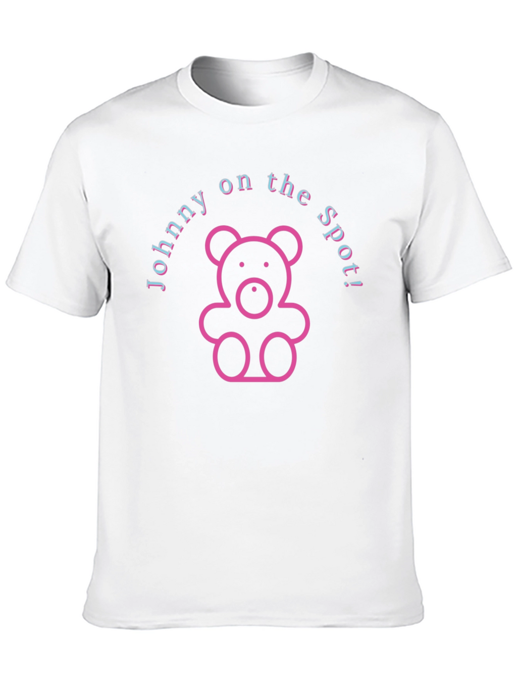 Johnny on the Spot! Black T-Shirt with Teddy Bear