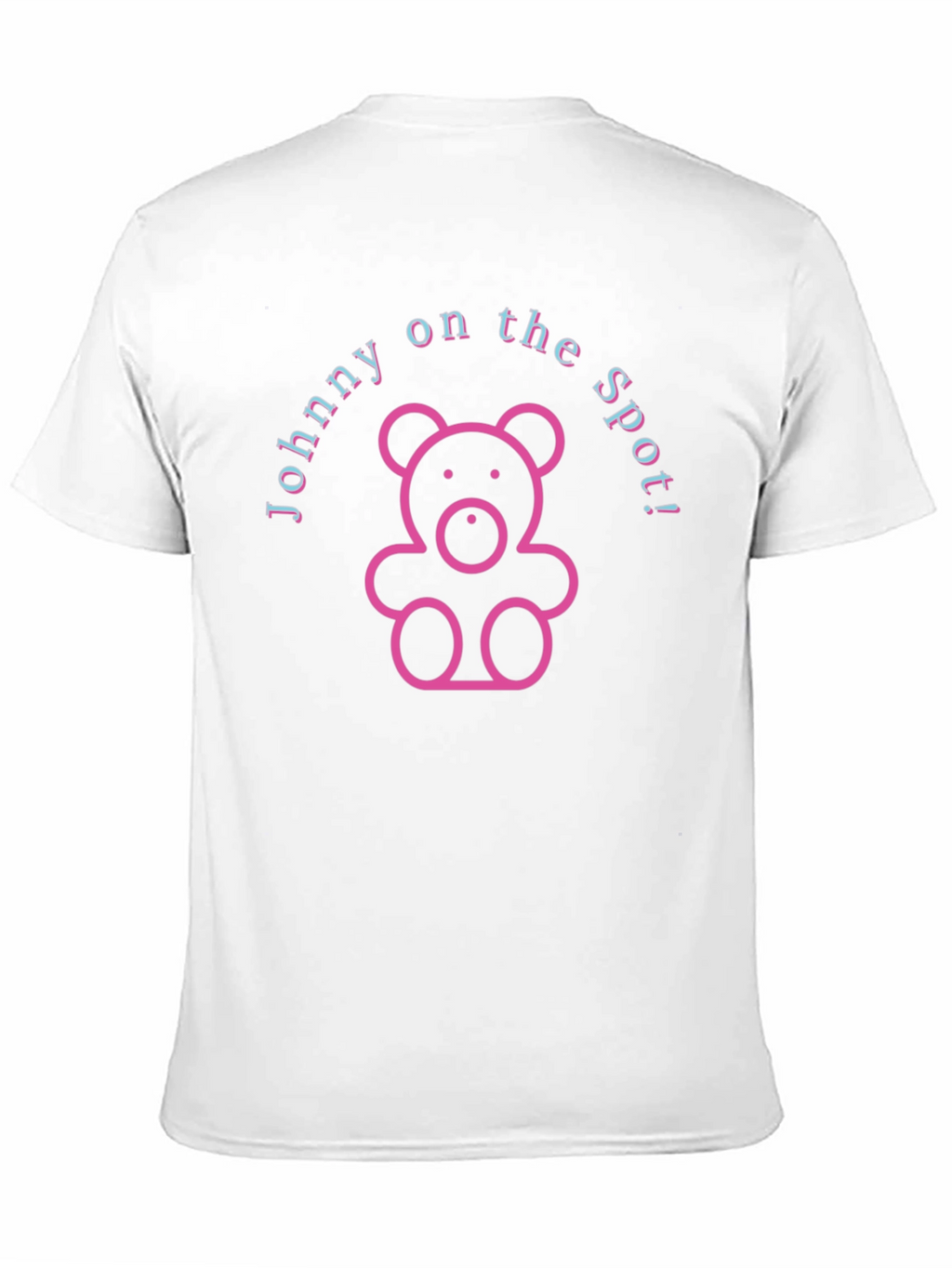 Johnny on the Spot! Black T-Shirt with Teddy Bear