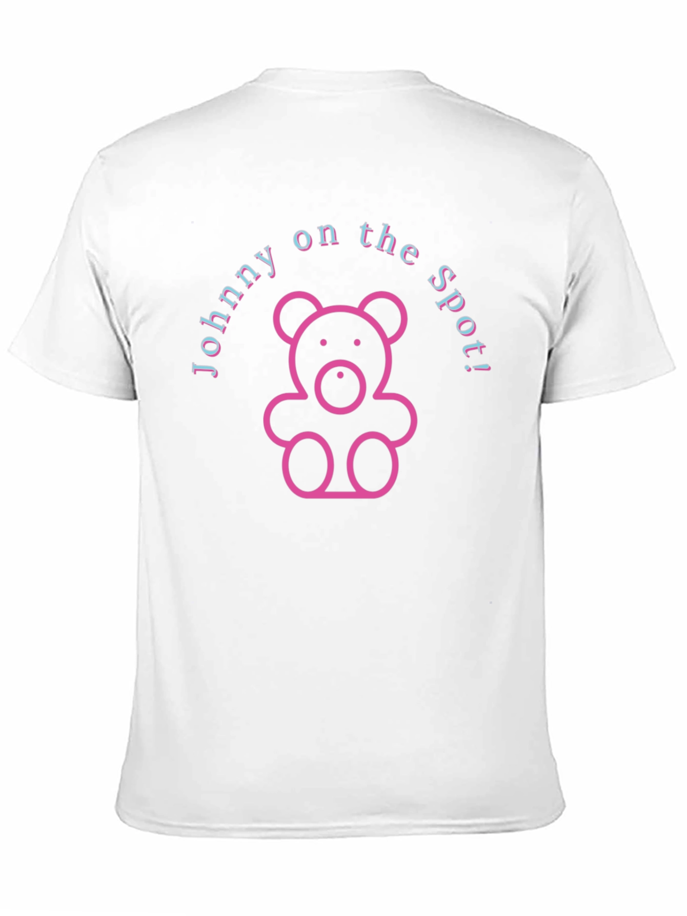 Johnny on the Spot! Black T-Shirt with Teddy Bear
