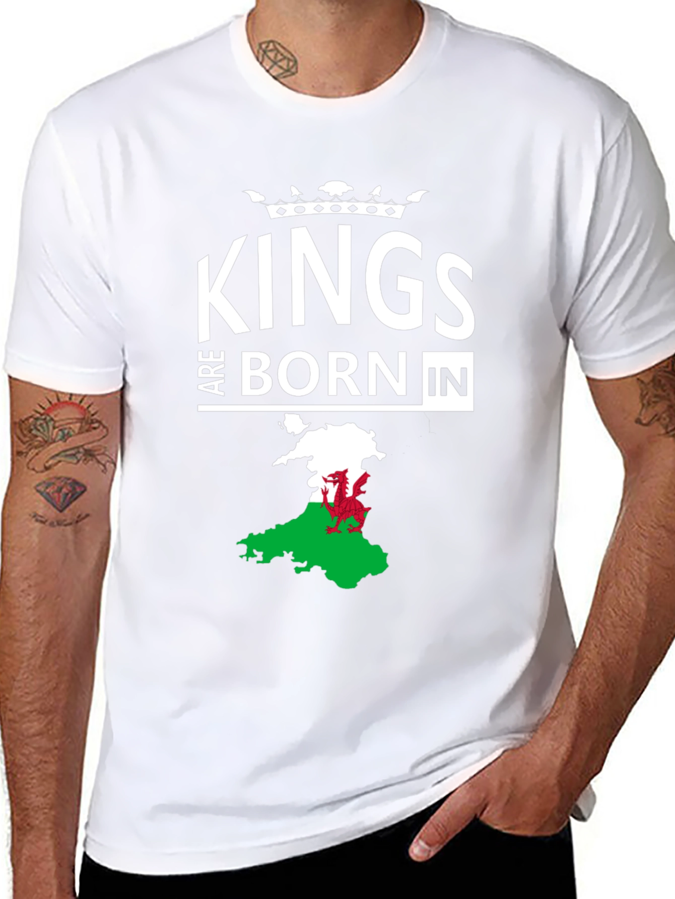 Kings Are Born In Wales Mens T-Shirt