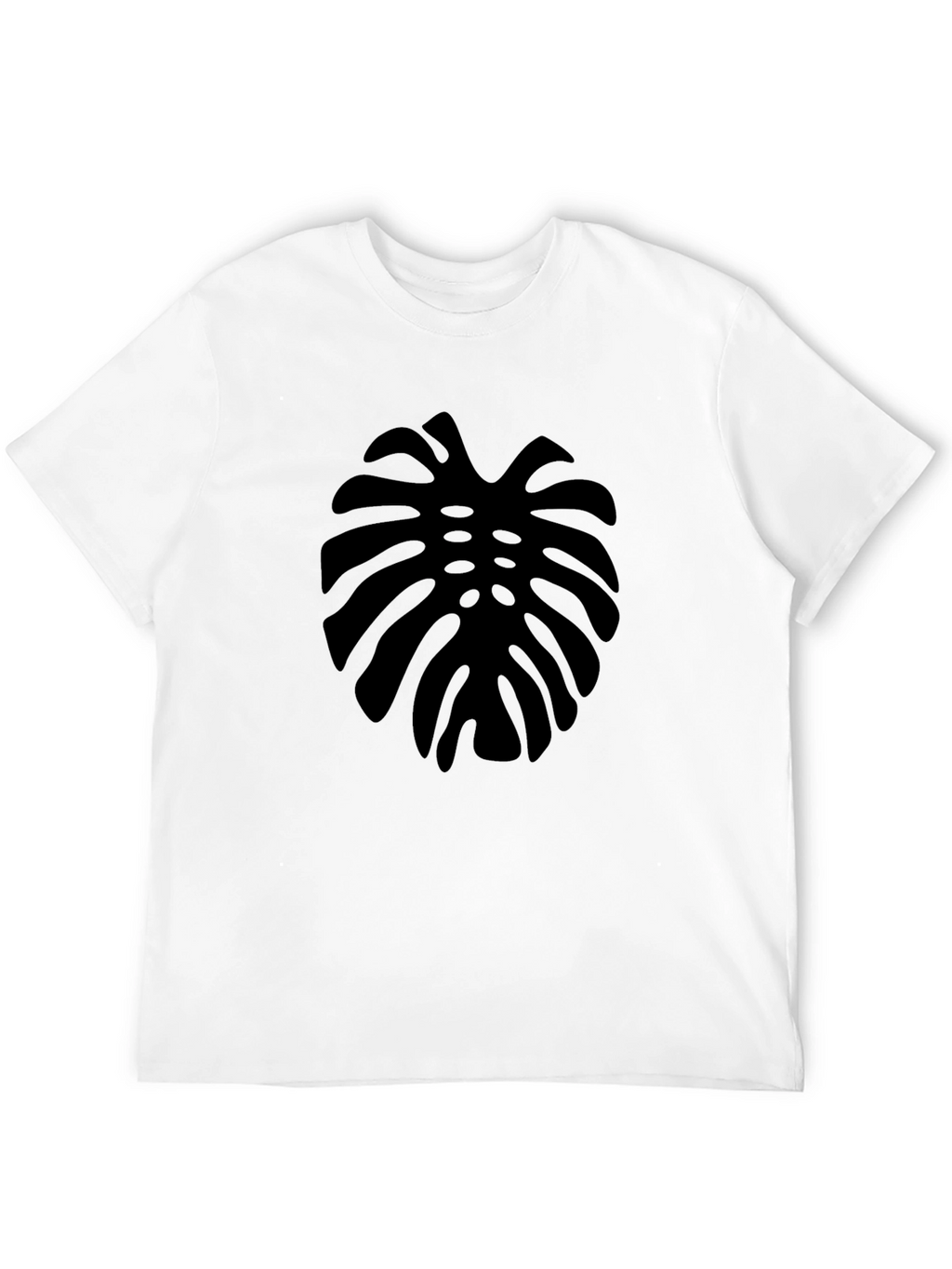 Mens Black Monstera Leaf Graphic Tee