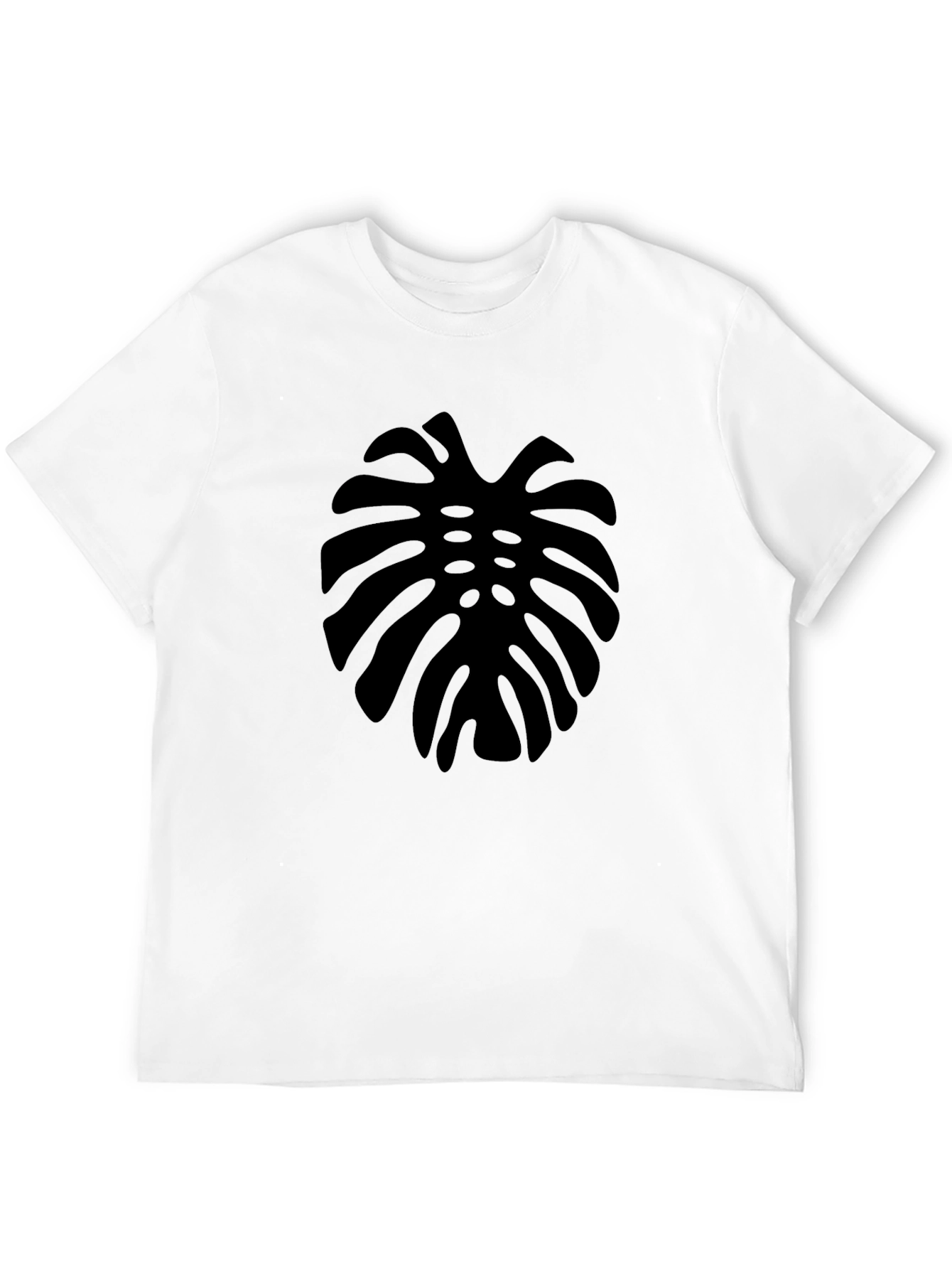 Mens Black Monstera Leaf Graphic Tee
