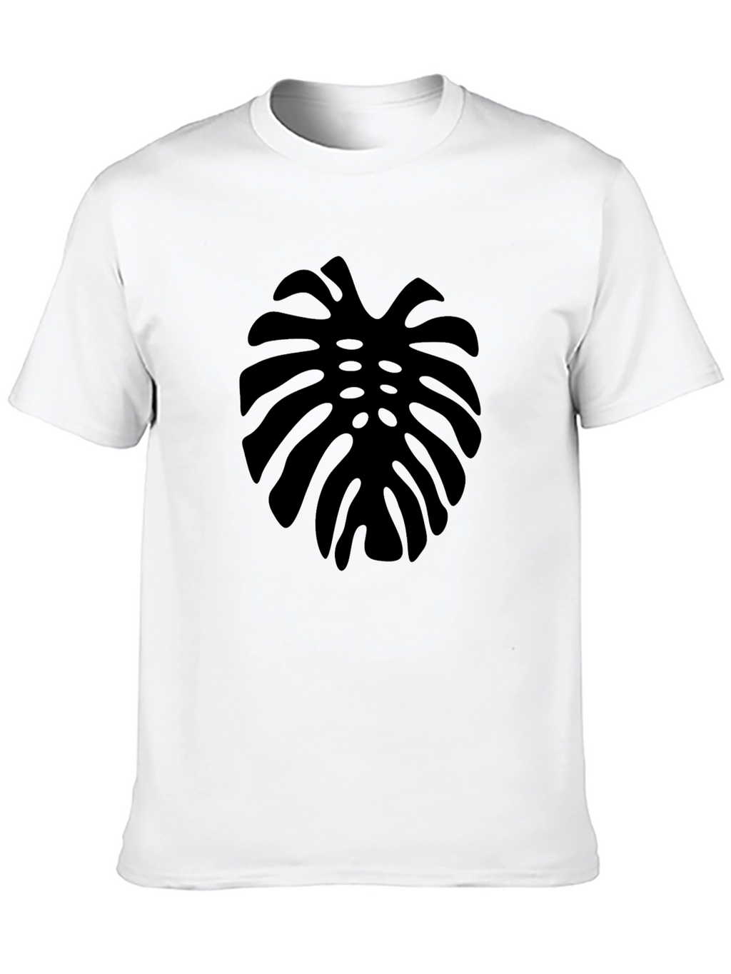 Mens Black Monstera Leaf Graphic Tee