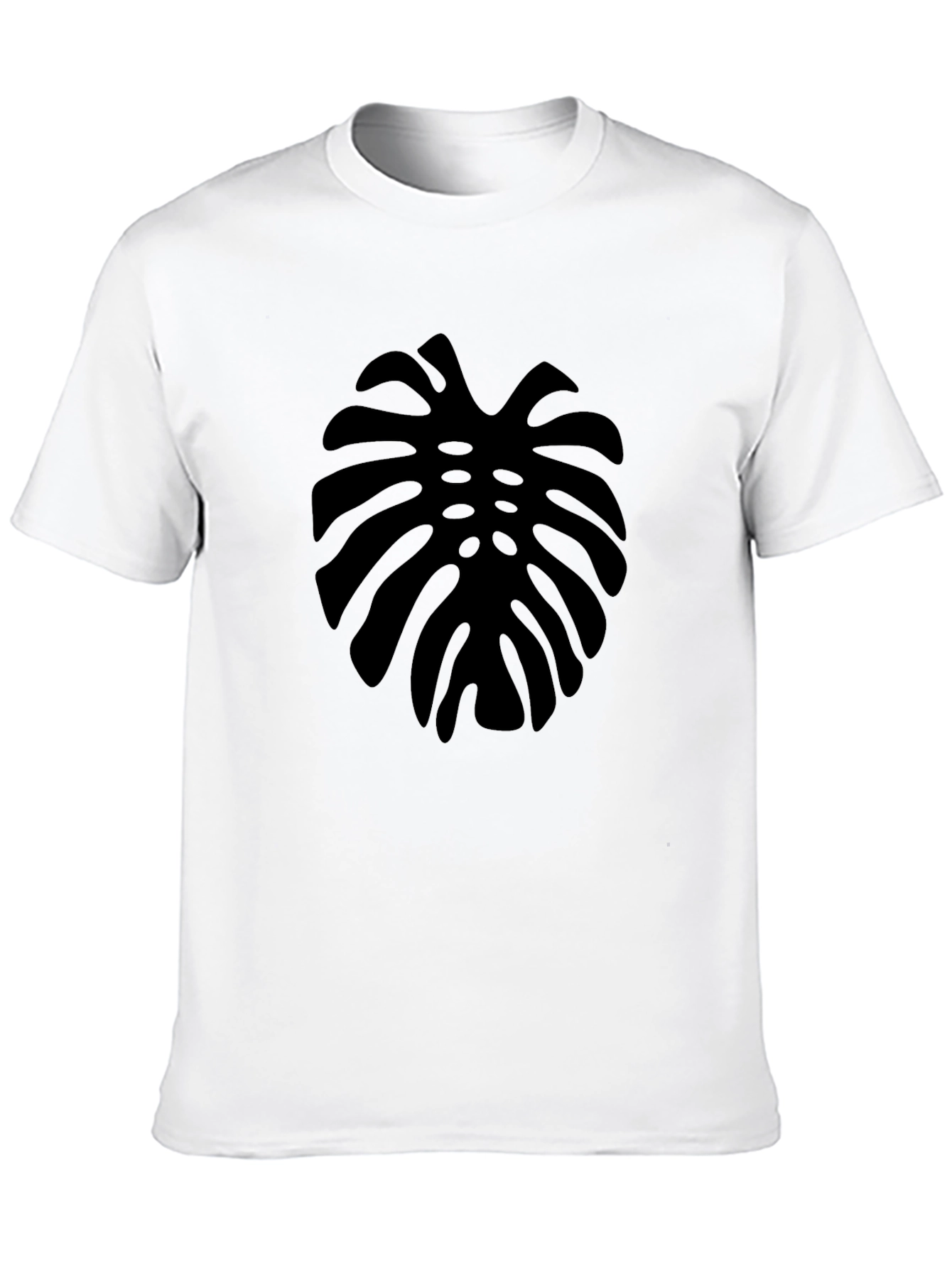 Mens Black Monstera Leaf Graphic Tee