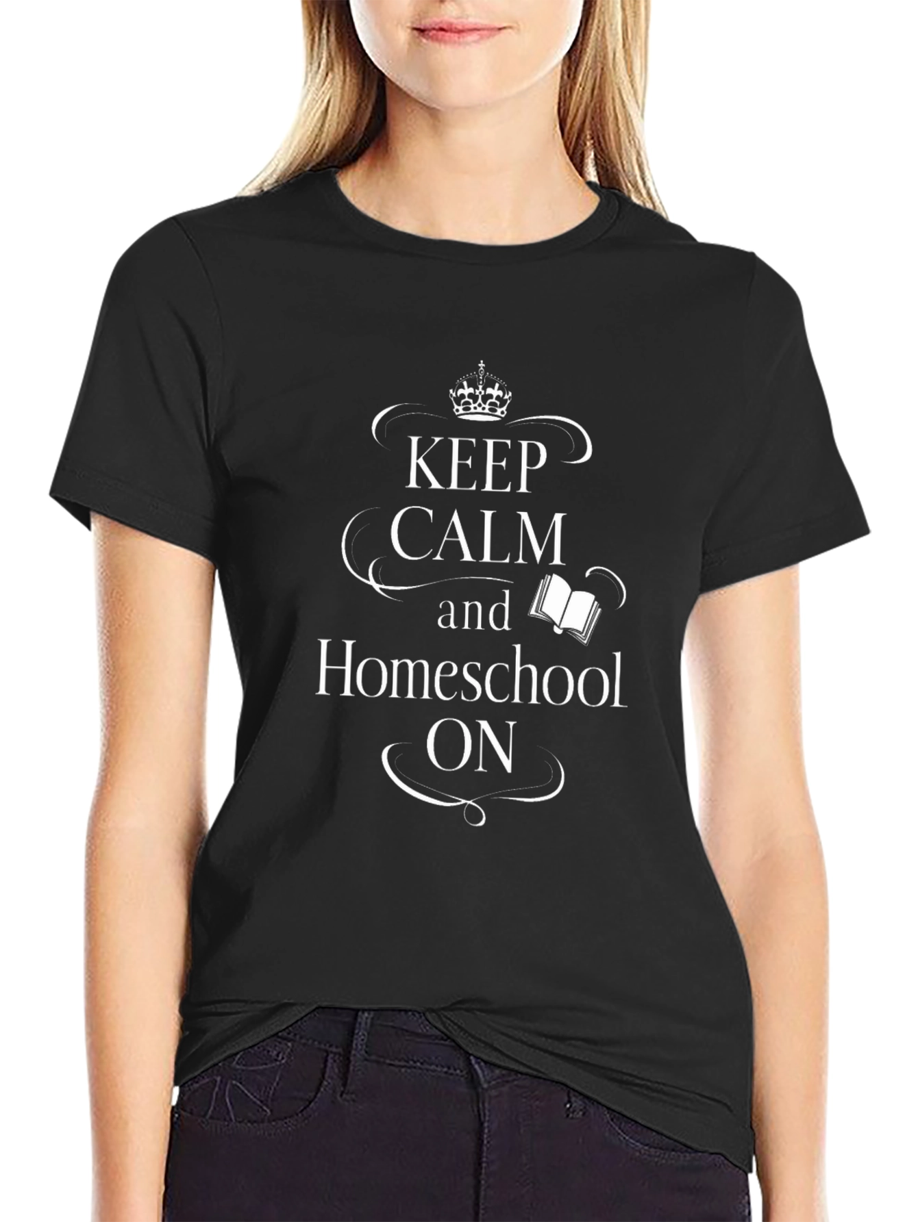 Keep Calm Homeschool On T-Shirt