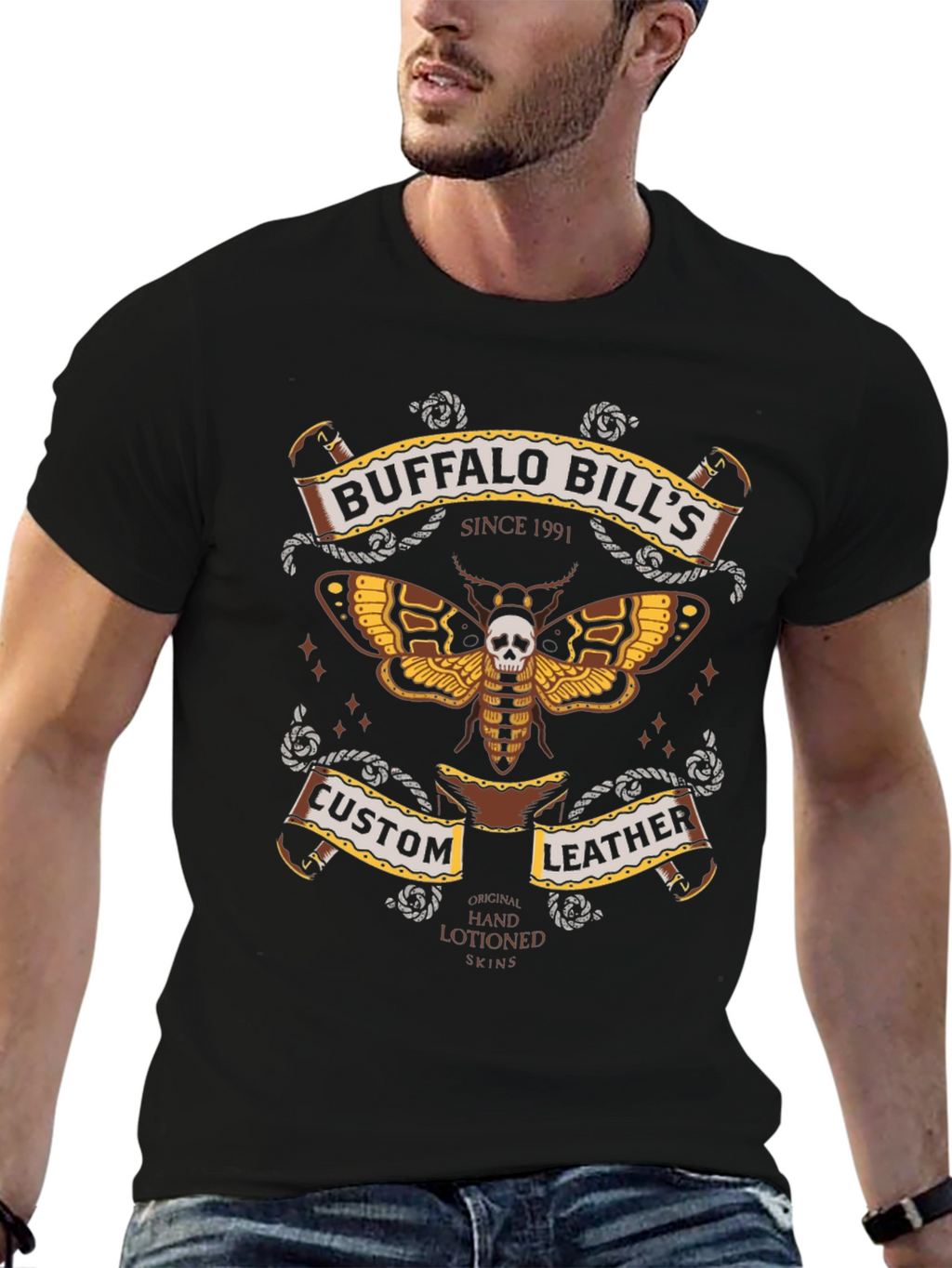 Buffalo Bills Custom Leather T-Shirt