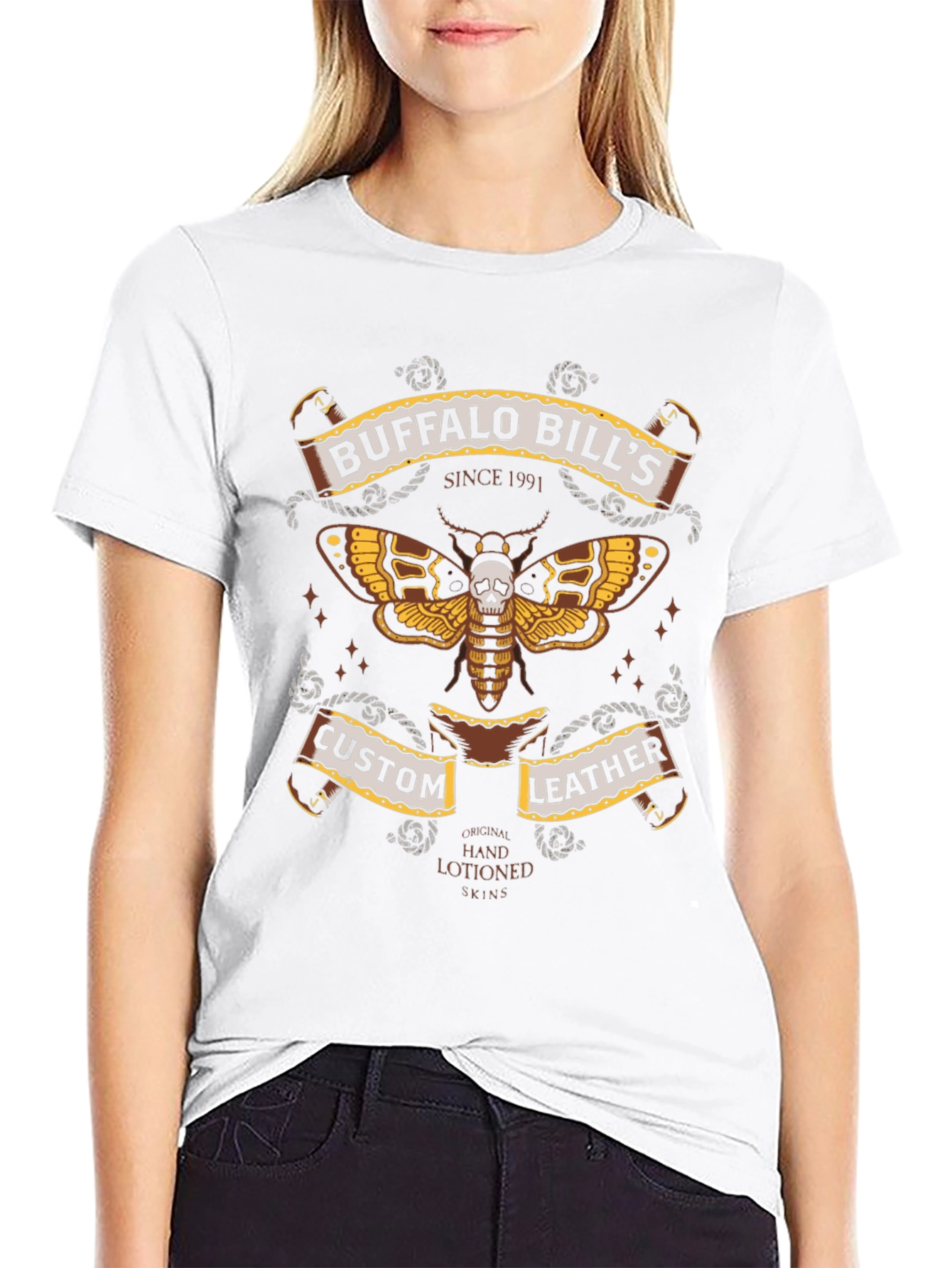 Buffalo Bills Custom Leather T-Shirt