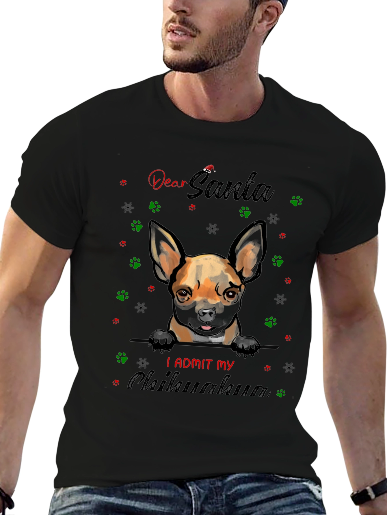 Dear Santa Chihuahua T-Shirt - Funny Christmas Dog Tee