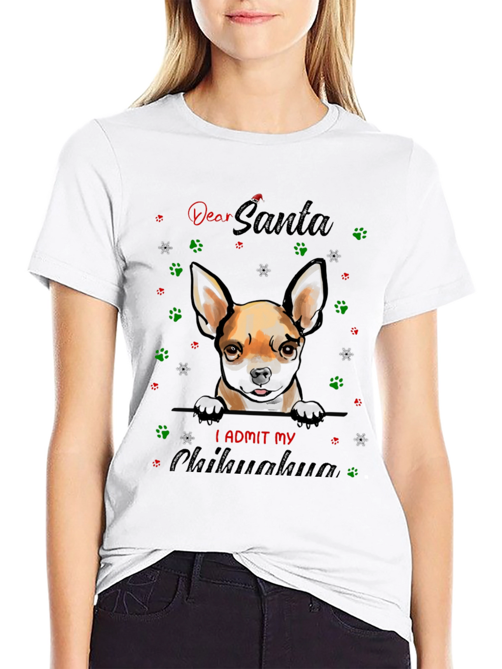 Dear Santa Chihuahua T-Shirt - Funny Christmas Dog Tee