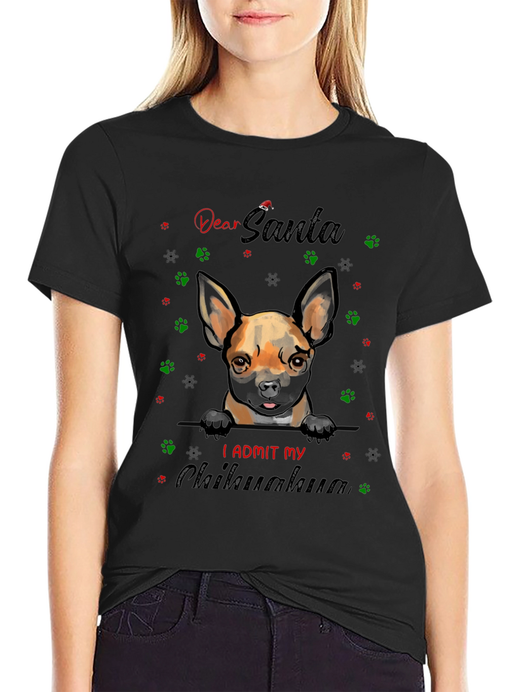 Dear Santa Chihuahua T-Shirt - Funny Christmas Dog Tee