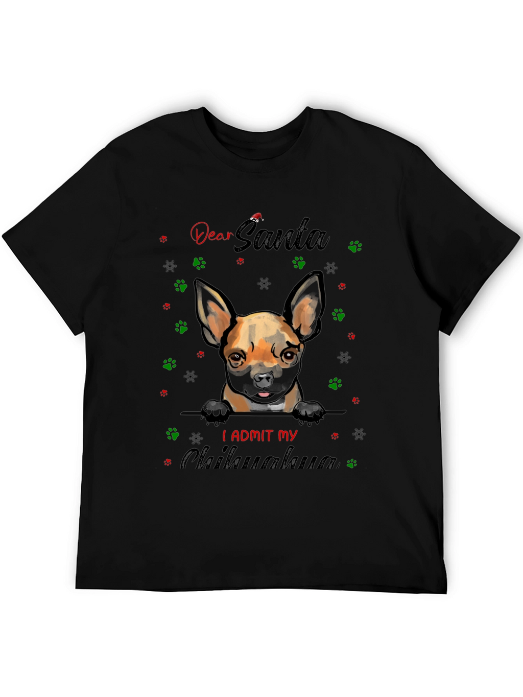 Dear Santa Chihuahua T-Shirt - Funny Christmas Dog Tee