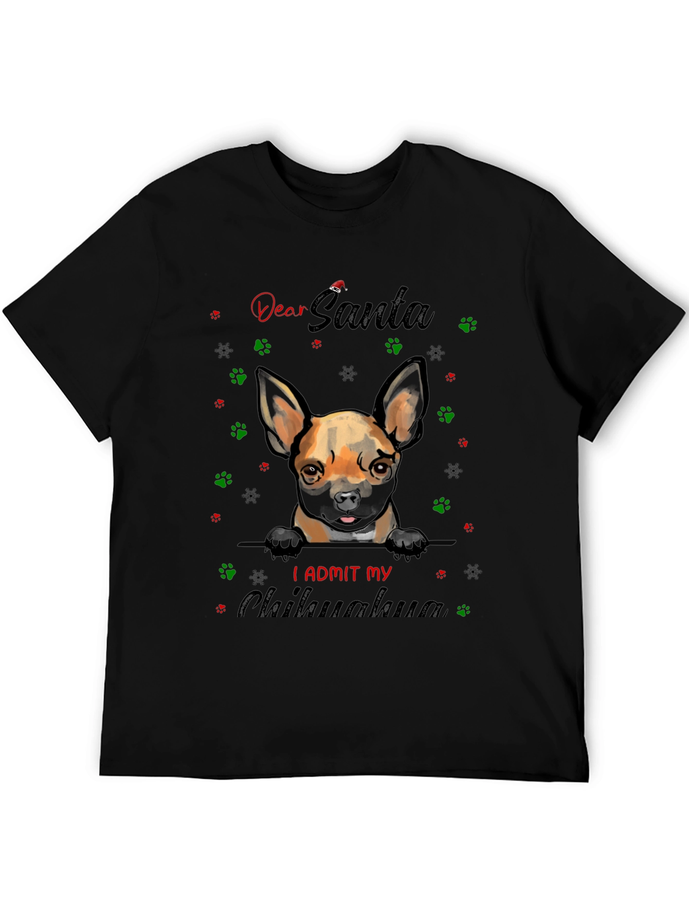 Dear Santa Chihuahua T-Shirt - Funny Christmas Dog Tee