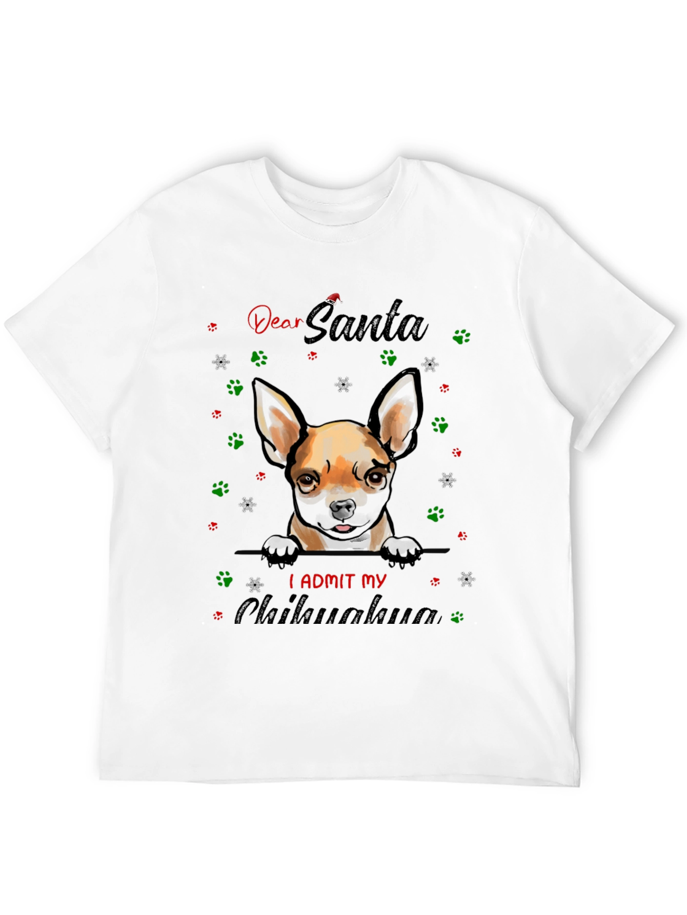 Dear Santa Chihuahua T-Shirt - Funny Christmas Dog Tee