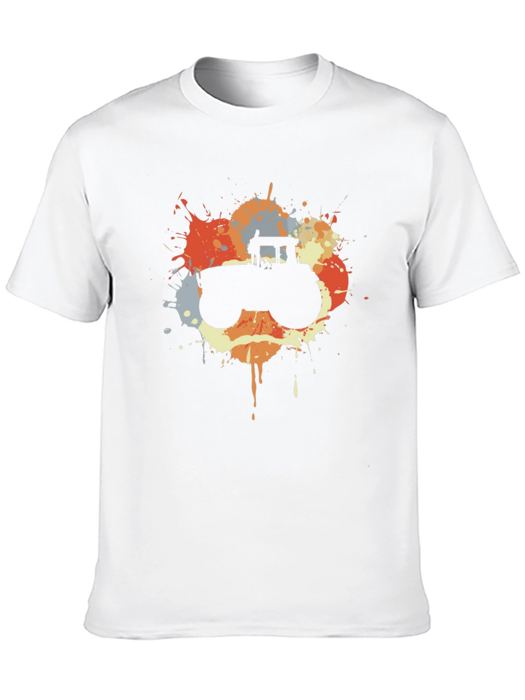 Retro Tractor Splash Black T-Shirt