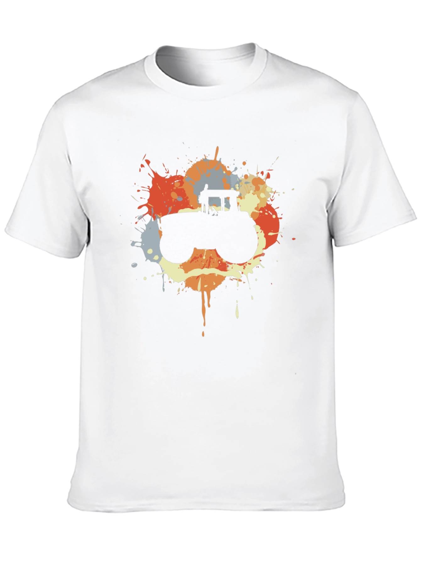 Retro Tractor Splash Black T-Shirt