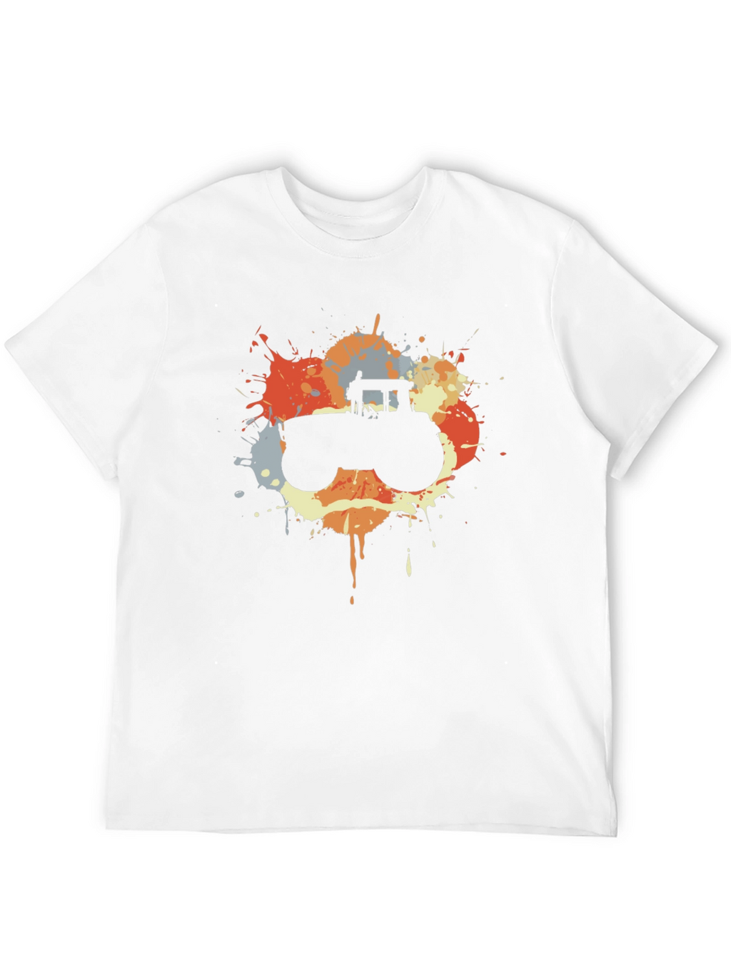 Retro Tractor Splash Black T-Shirt