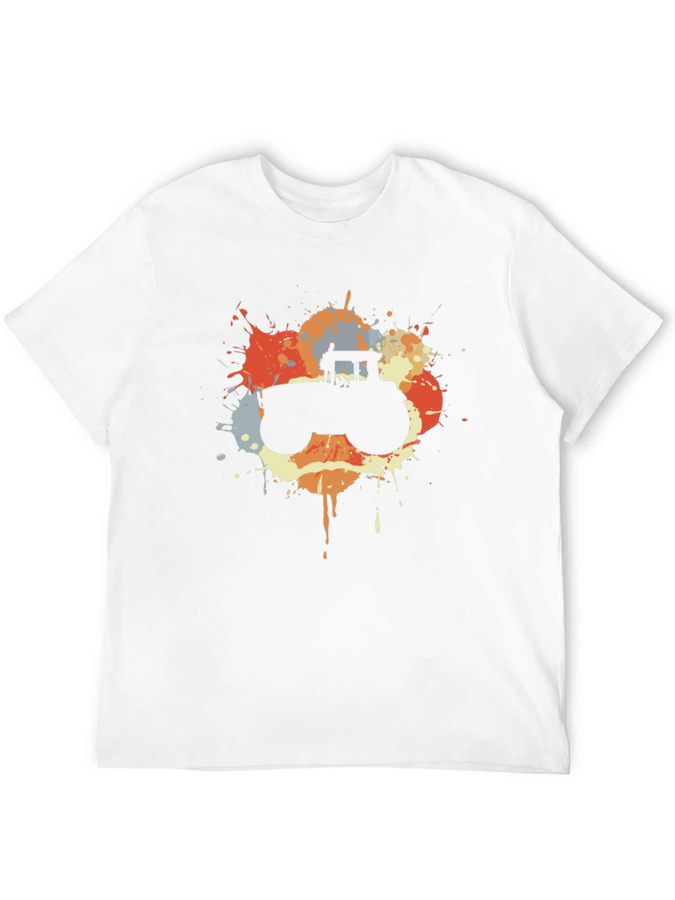 Retro Tractor Splash Black T-Shirt