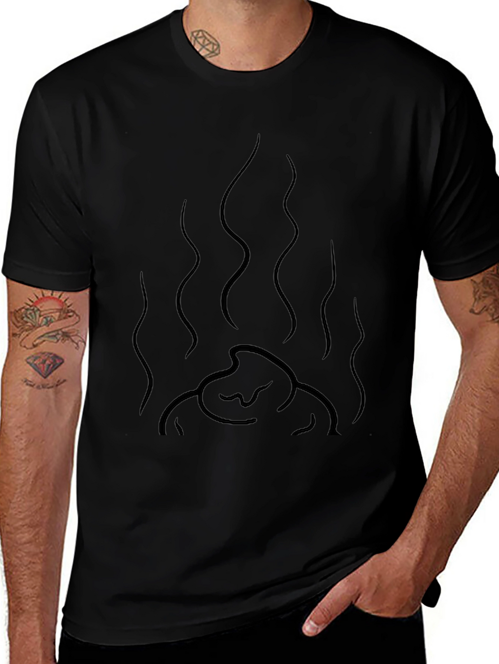 Mens Black Graphic Tee - Funny Smelly Poop Design
