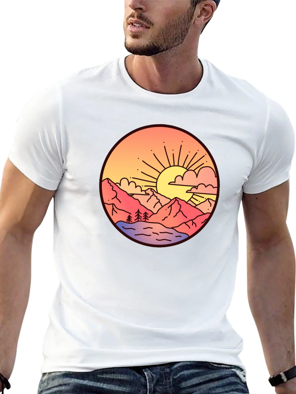 Sunset Mountain Graphic T-Shirt