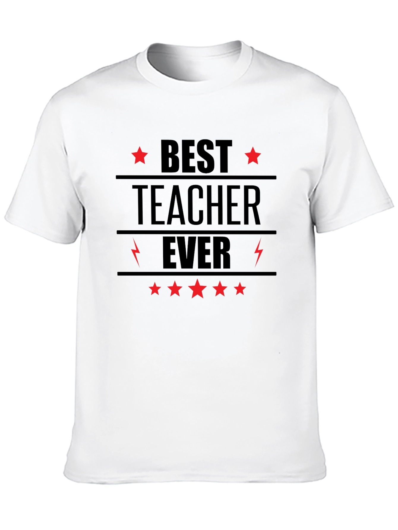 Best Teacher Ever Black Graphic T-Shirt