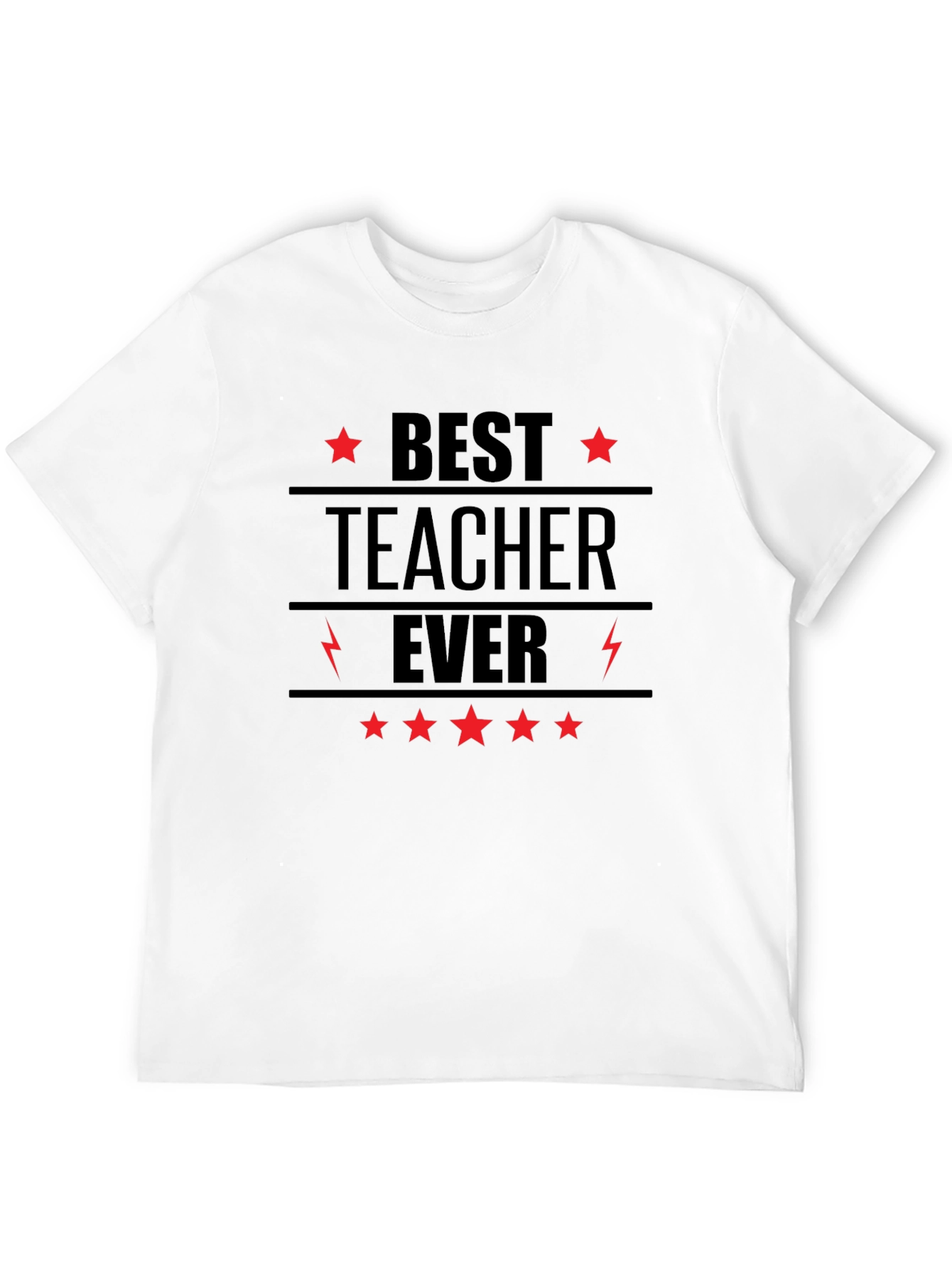 Best Teacher Ever Black Graphic T-Shirt
