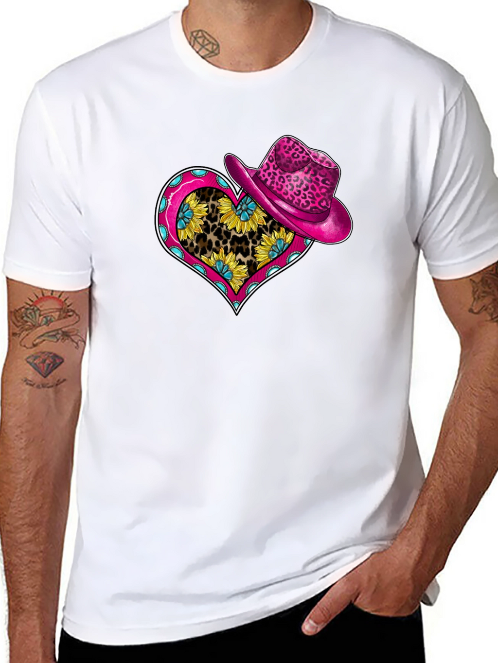 Sunflower Leopard Heart T-Shirt