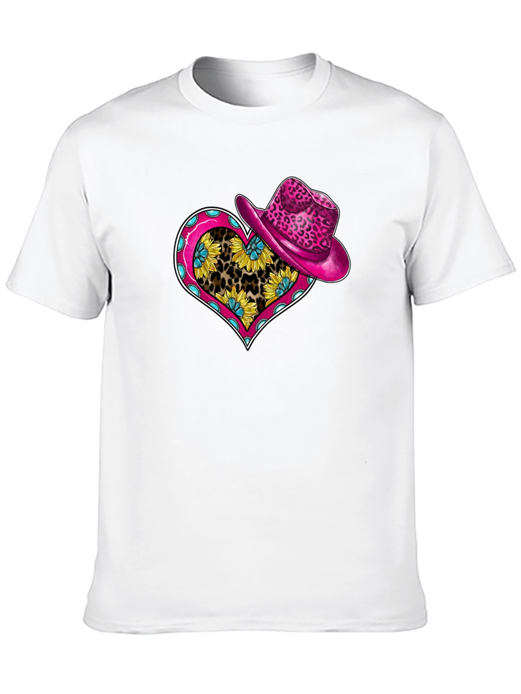 Sunflower Leopard Heart T-Shirt