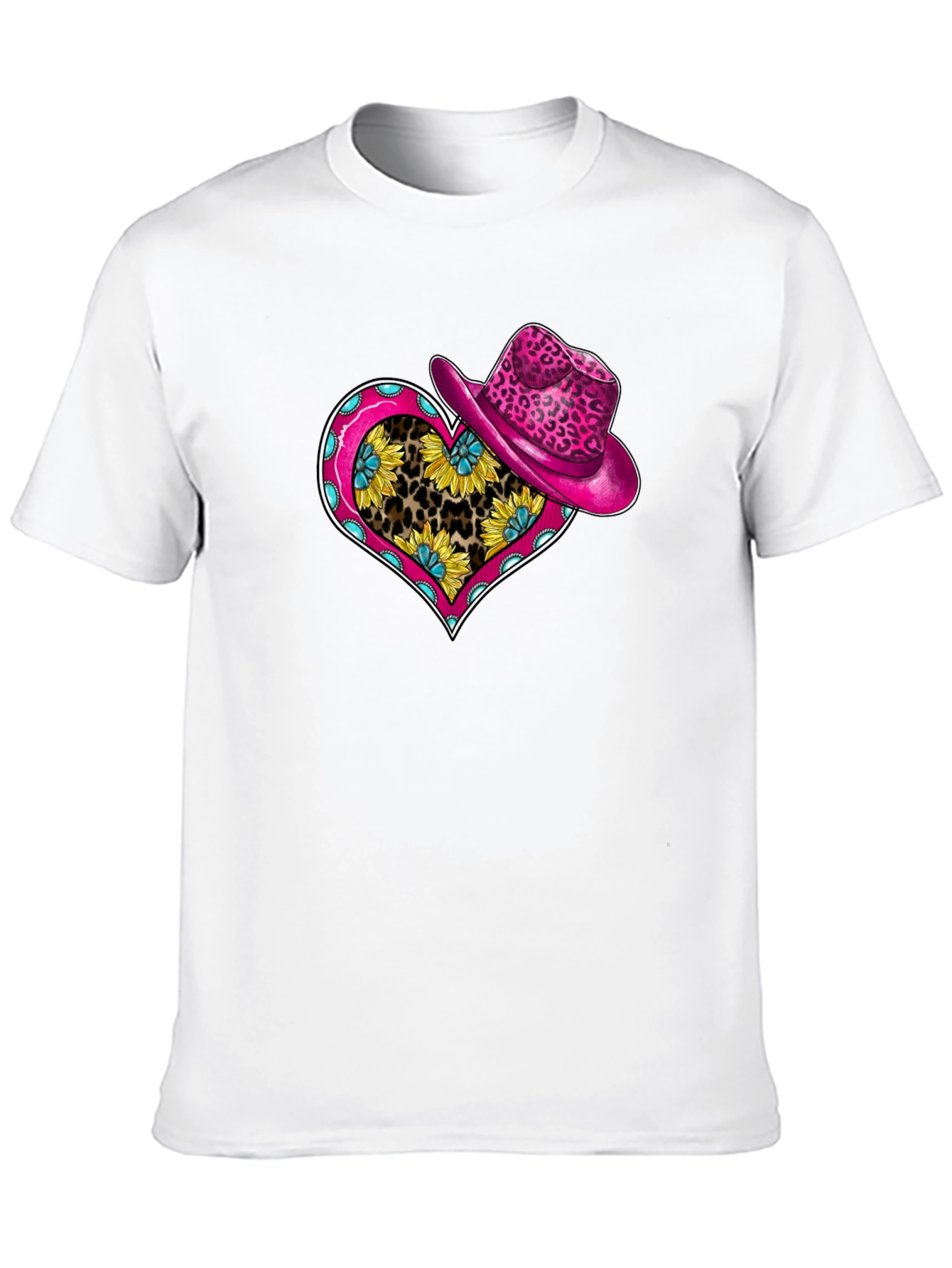 Sunflower Leopard Heart T-Shirt
