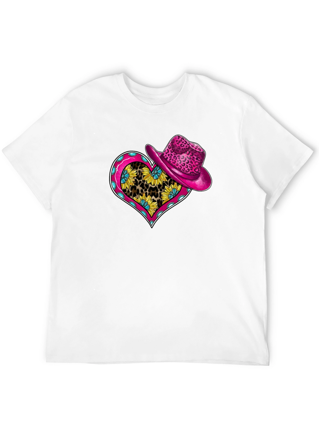 Sunflower Leopard Heart T-Shirt