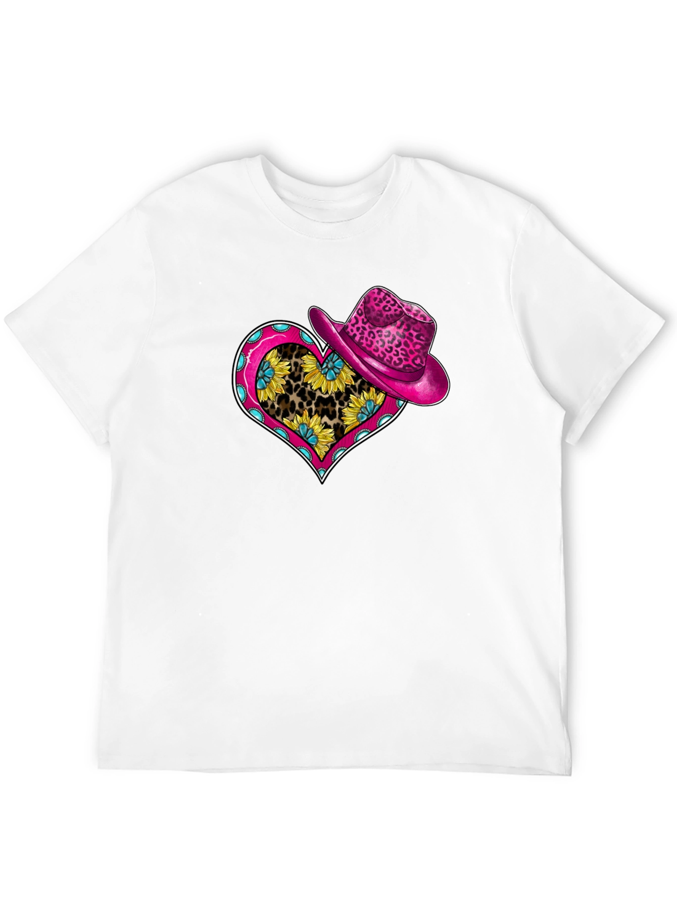 Sunflower Leopard Heart T-Shirt