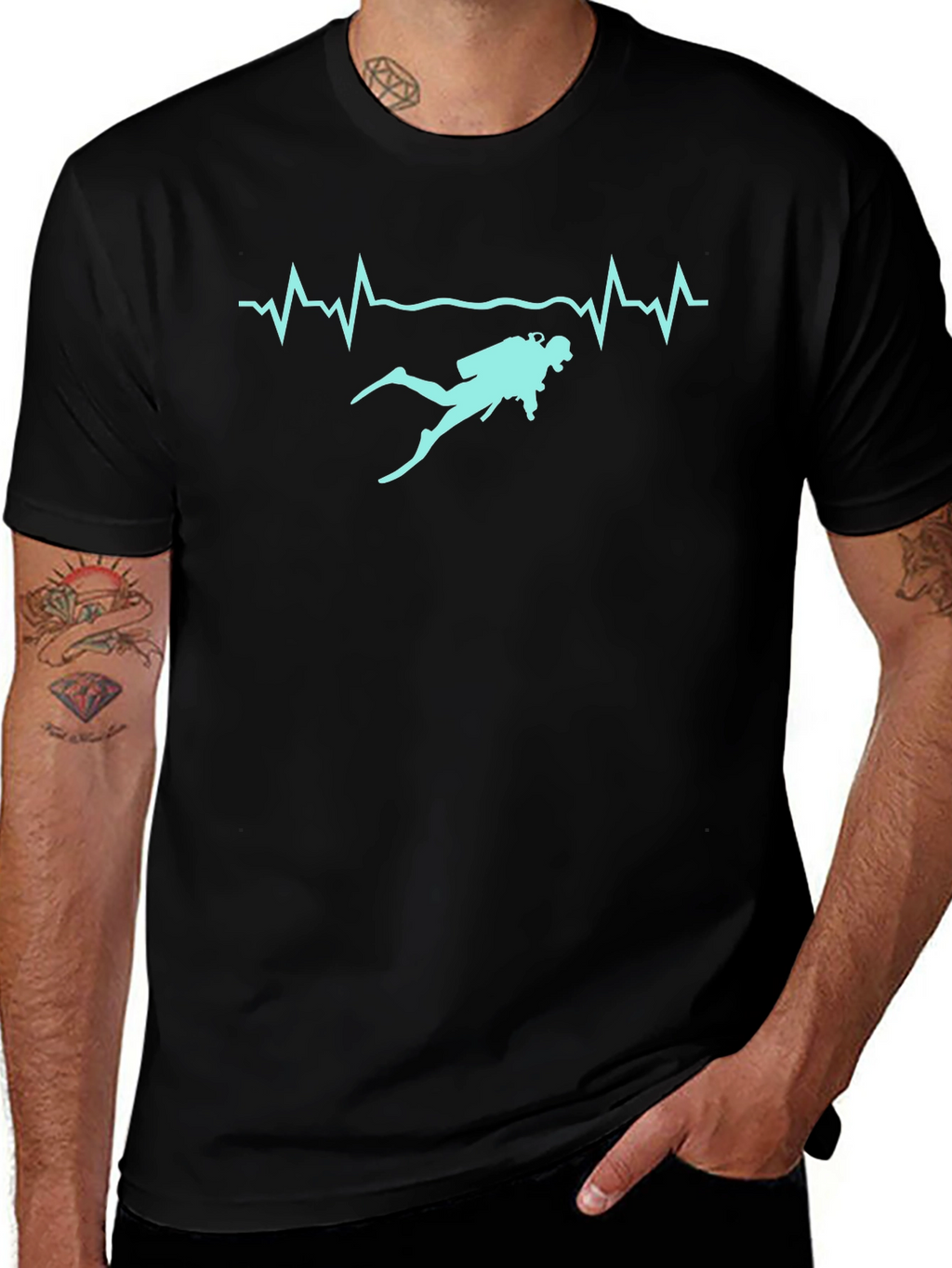 Diver Heartbeat Graphic T-Shirt