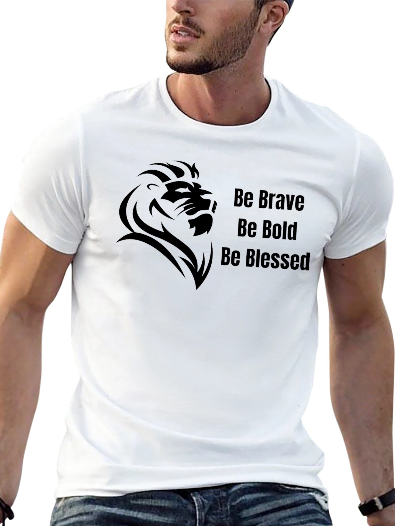Be Brave Bold Blessed Black Graphic Tee