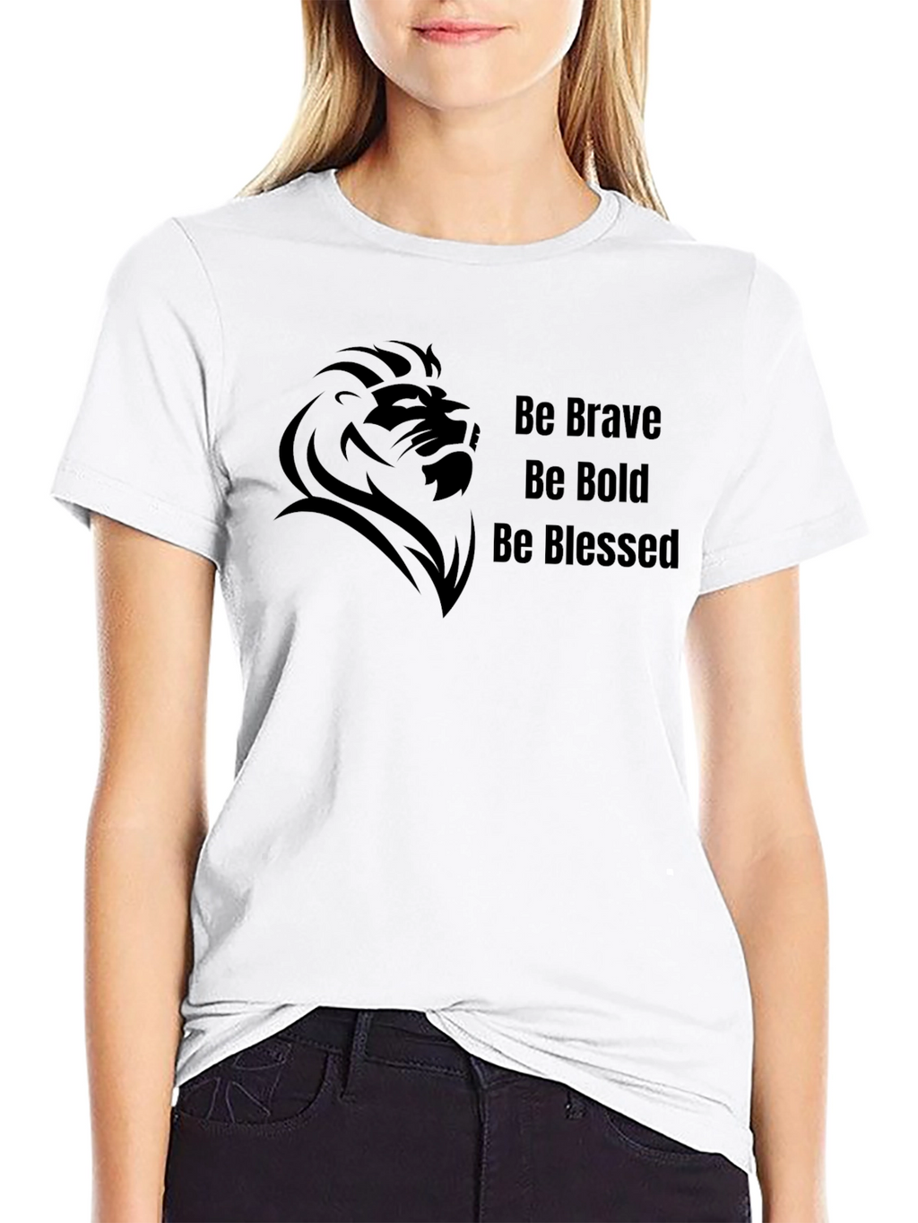 Be Brave Bold Blessed Black Graphic Tee