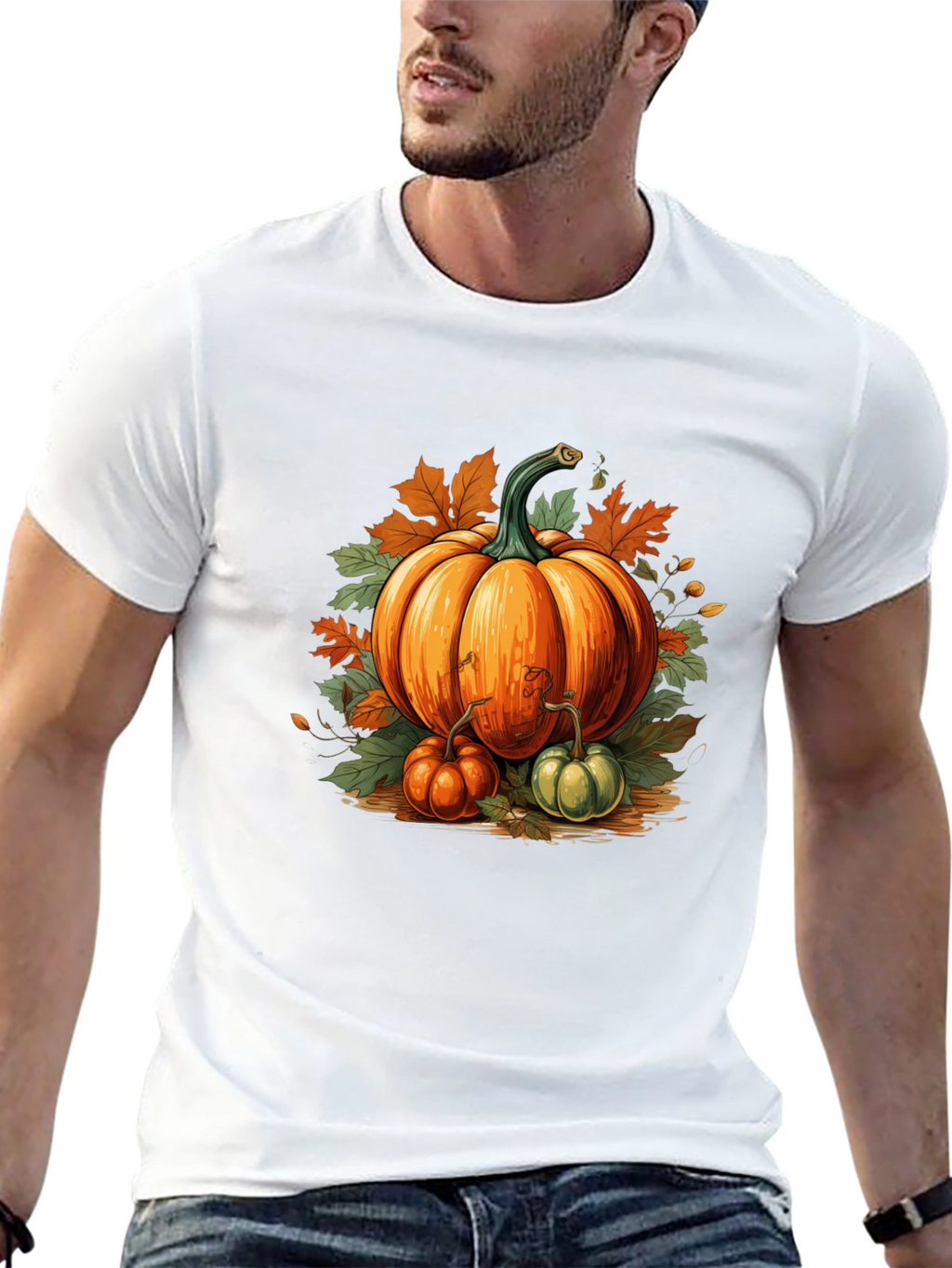 Fall Pumpkin T-Shirt - Autumn Harvest Design