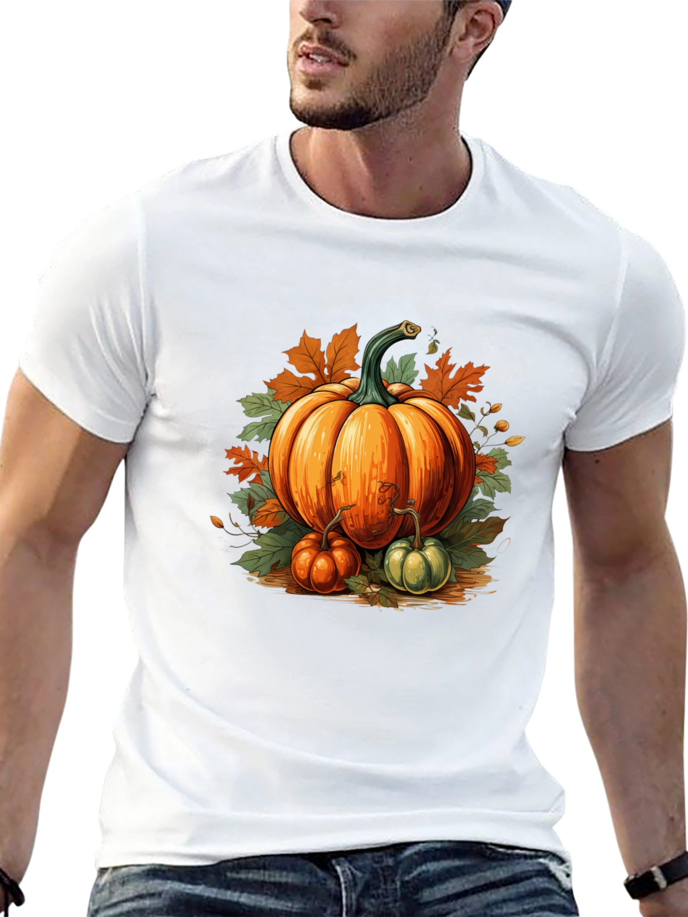 Fall Pumpkin T-Shirt - Autumn Harvest Design