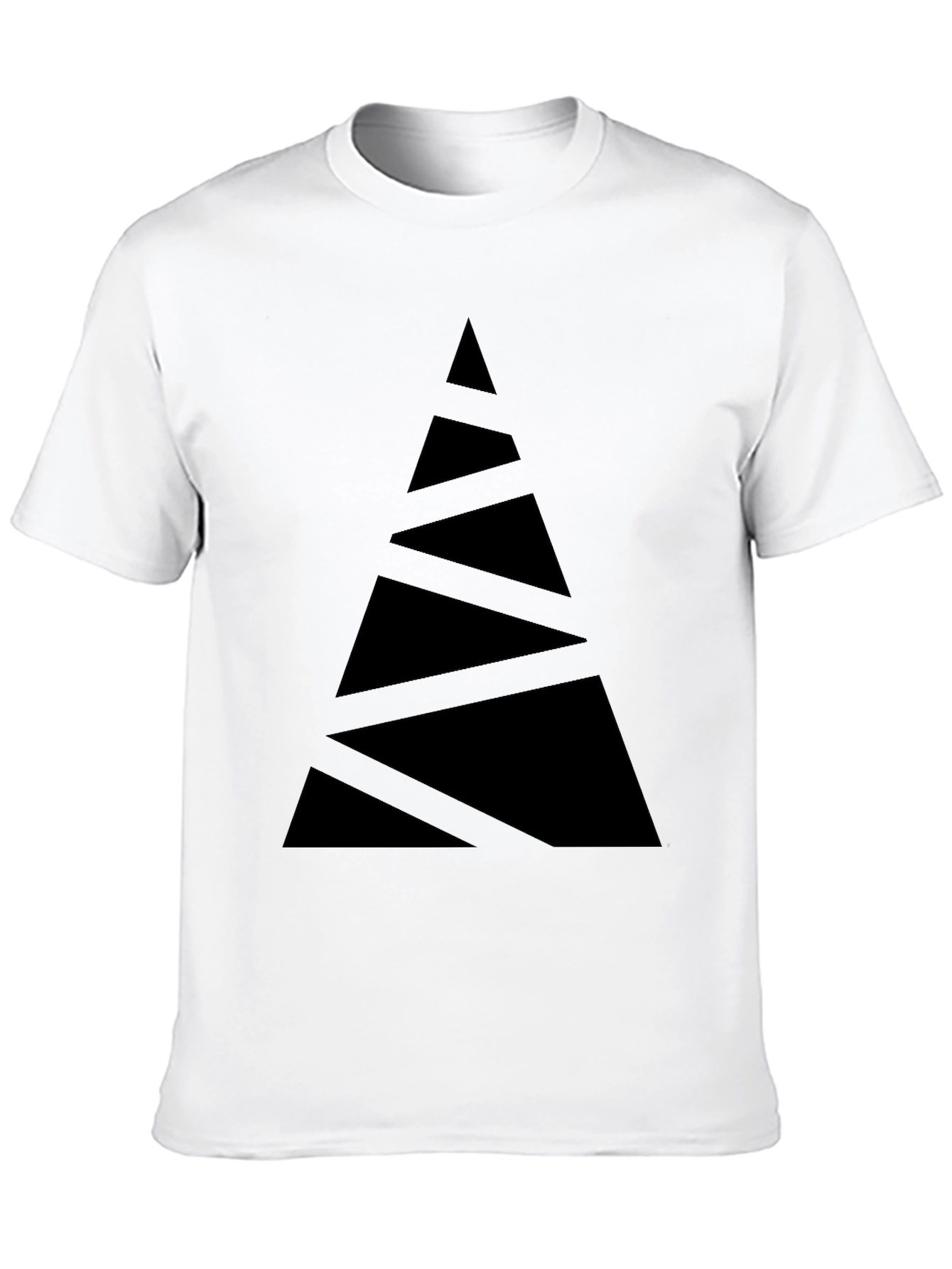Modern Black T-Shirt with Geometric Triangle Design