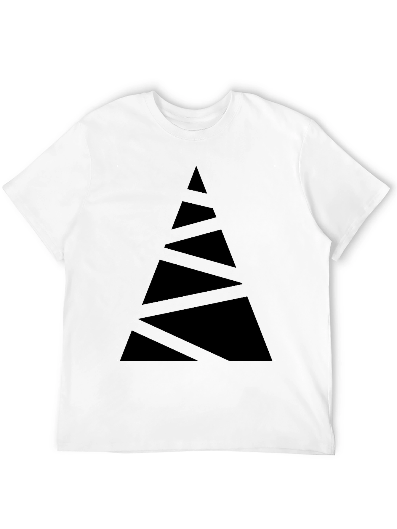 Modern Black T-Shirt with Geometric Triangle Design