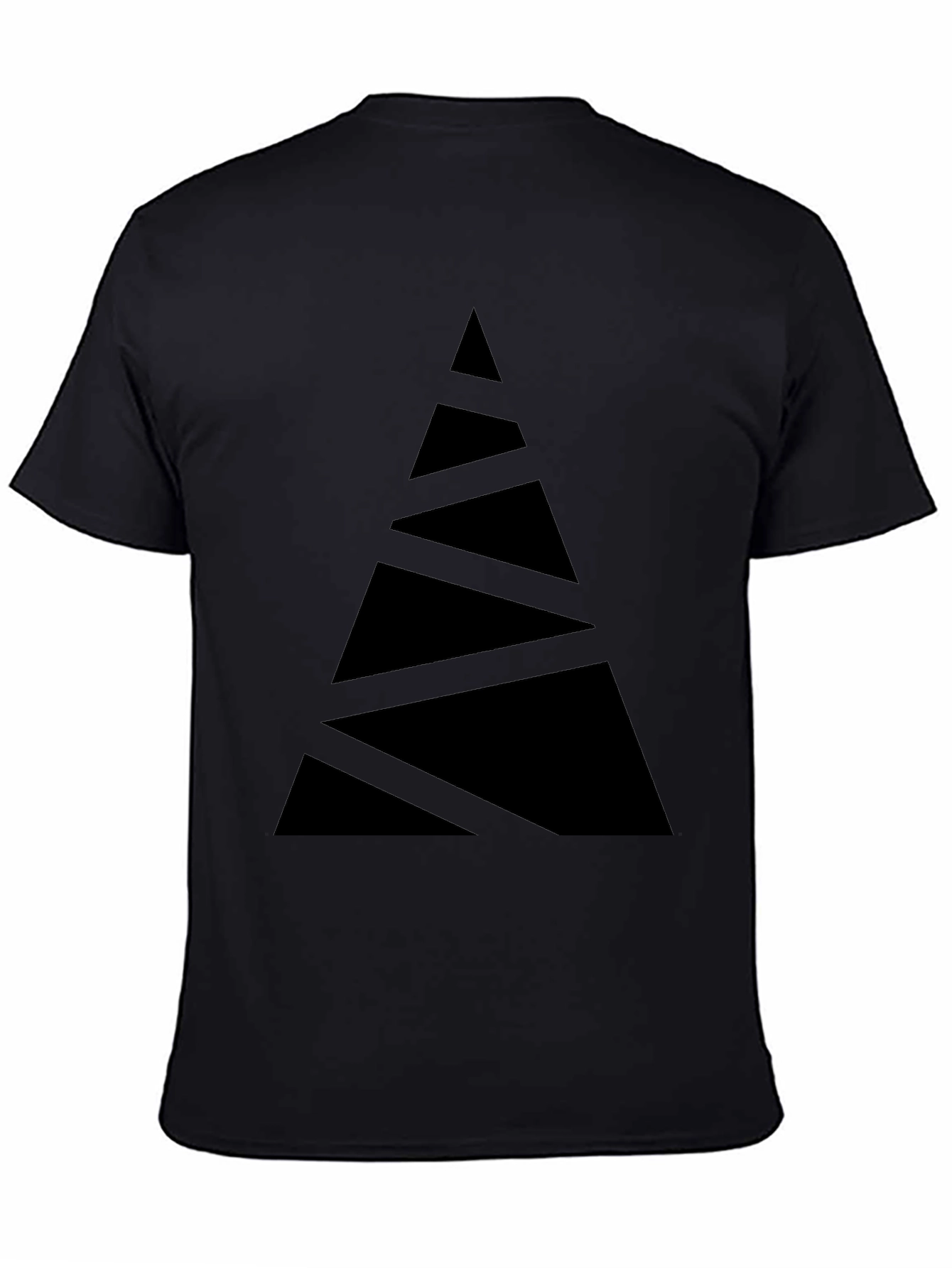 Modern Black T-Shirt with Geometric Triangle Design