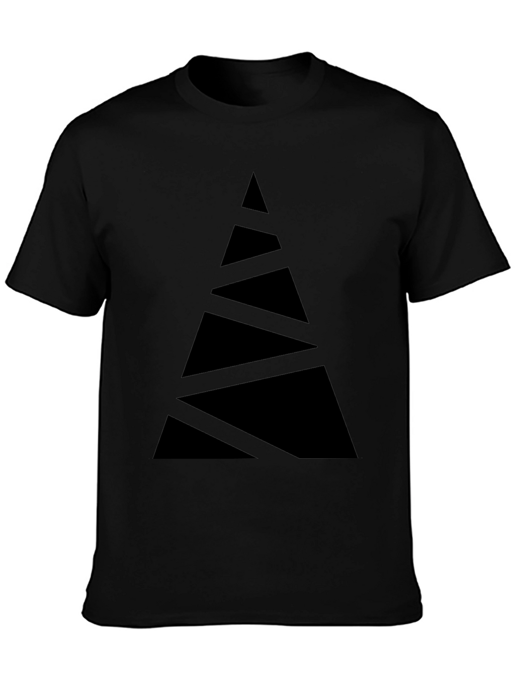 Modern Black T-Shirt with Geometric Triangle Design
