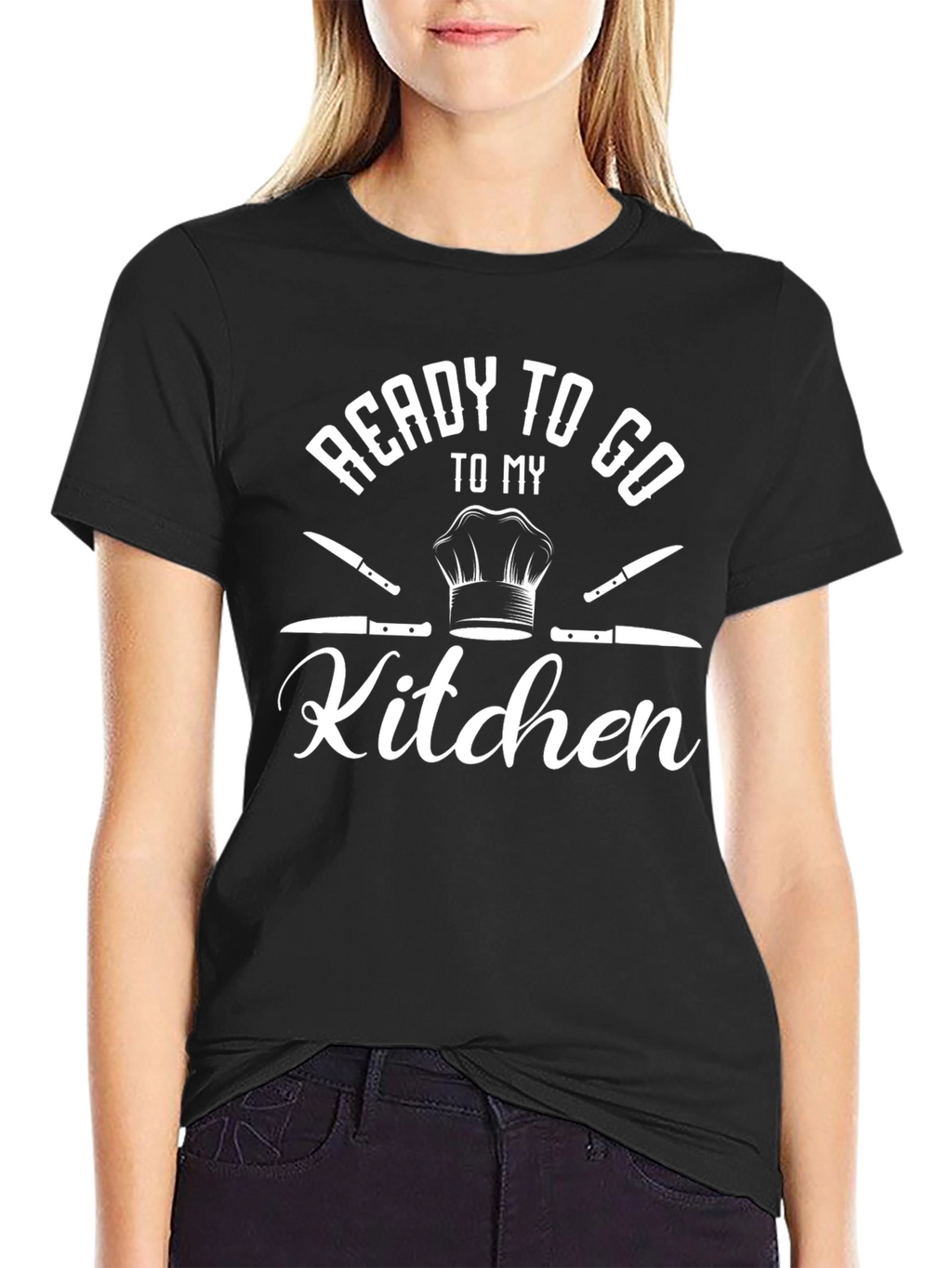 Ready to Go to My Kitchen Black Graphic T-Shirt