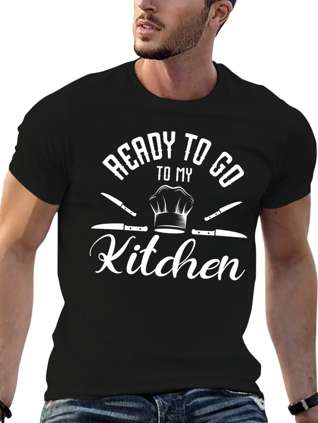 Ready to Go to My Kitchen Black Graphic T-Shirt
