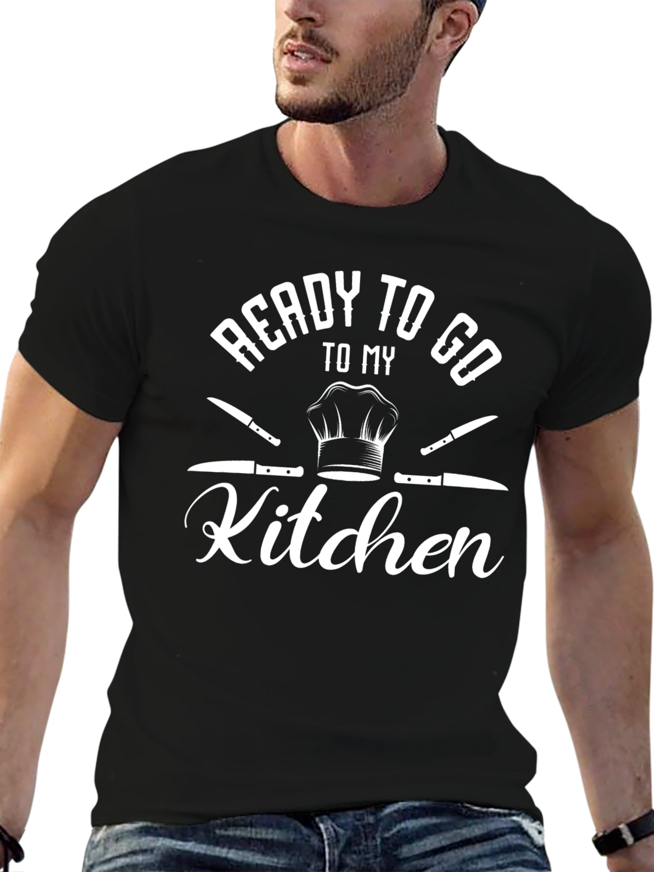 Ready to Go to My Kitchen Black Graphic T-Shirt
