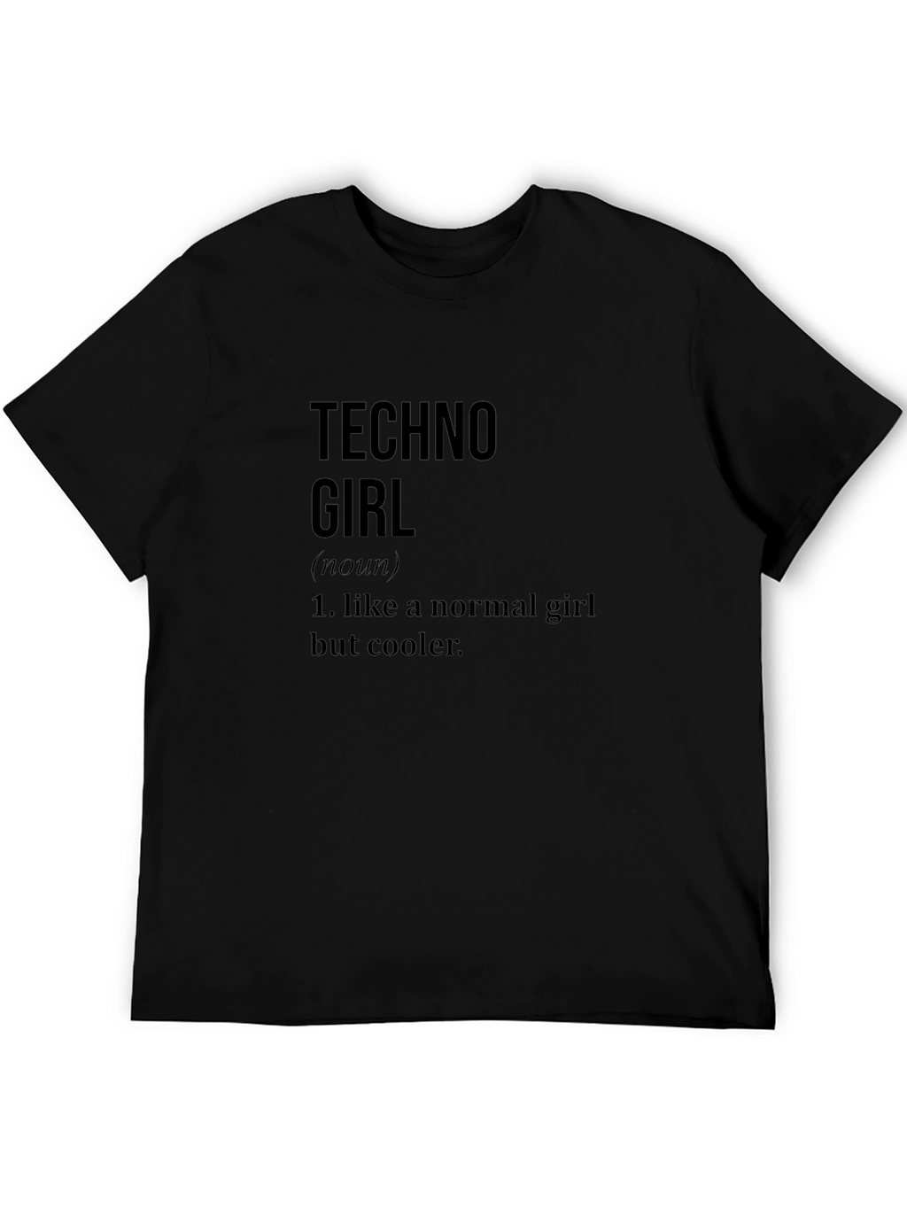 Techno Girl Definition Black T-Shirt